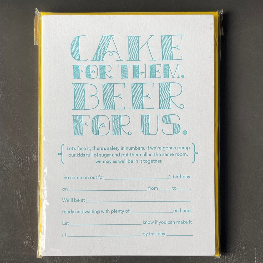 Yellow and Blue Party Invitation Cards